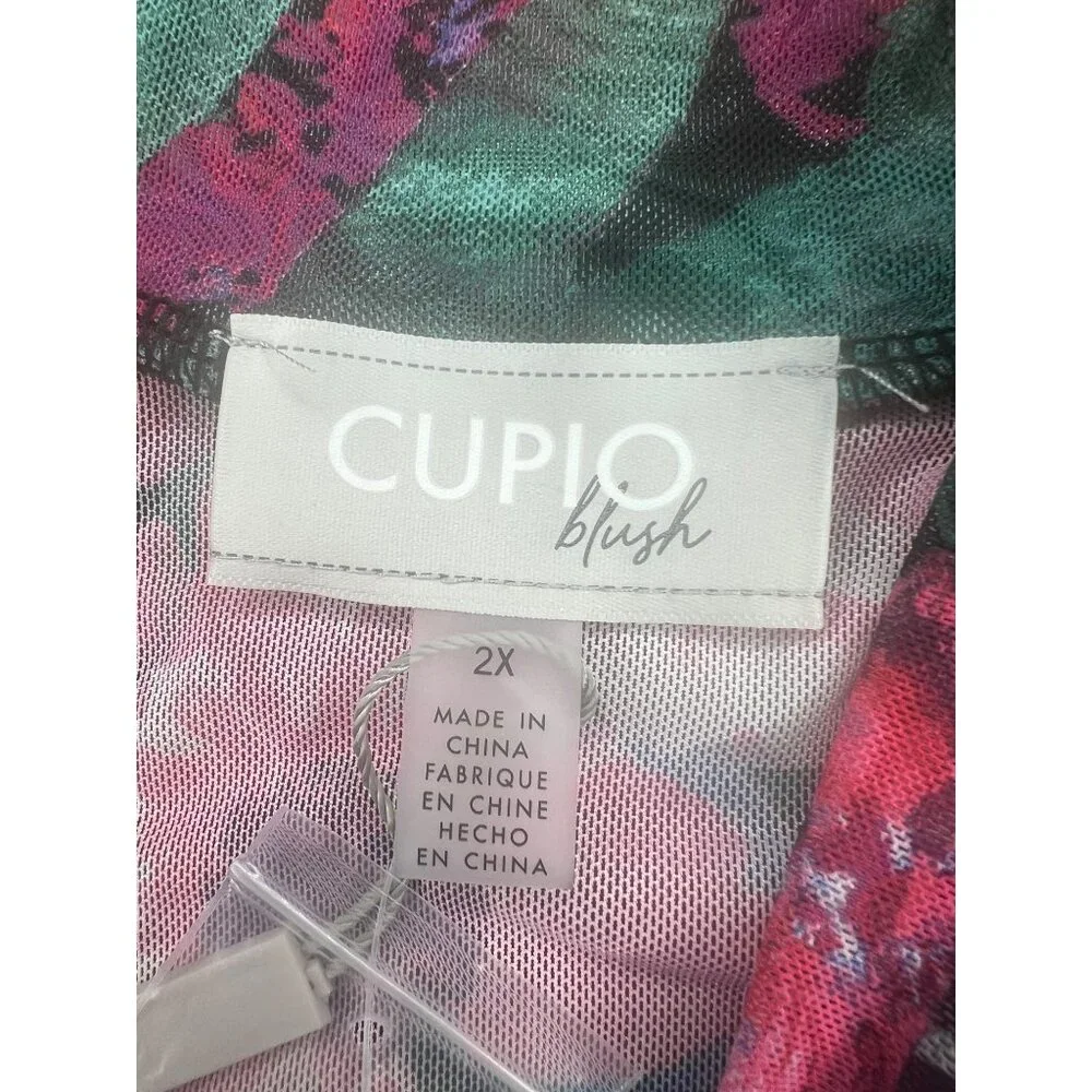Cupio Blush Womens Floral Print Long Sleeve Top 2X - Picture 7 of 10